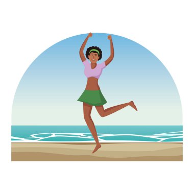 Yaz aylarında Afro kadın