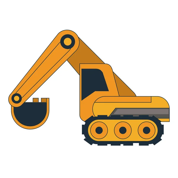 Veículo de Construção de Escavadeira — Vetor de Stock