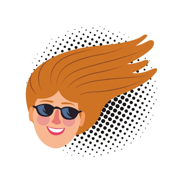 Femme avec lunettes de soleil — Image vectorielle