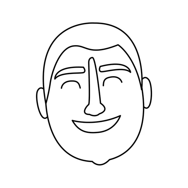 Giovane uomo sorridente in bianco e nero — Vettoriale Stock