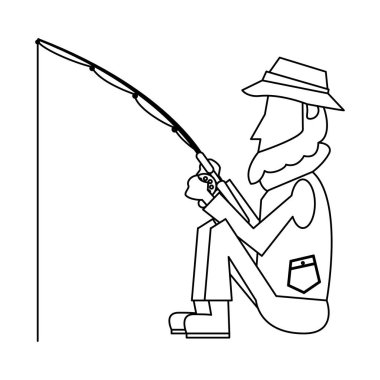 Balıkçı çubuk siyah ve beyaz ile