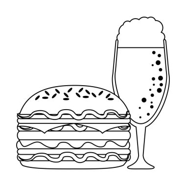 Hamburger lokanta siyah beyaz