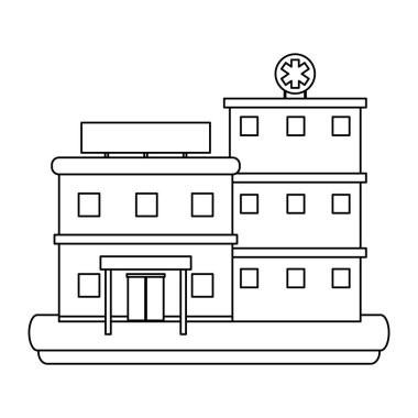 Sahne vektör çizim grafik tasarım bina hastane