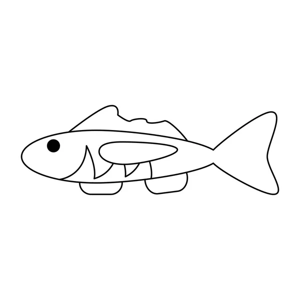 Рибні морепродукти символ в чорно-білому — стоковий вектор