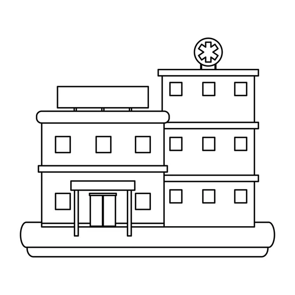 Projeto Gráfico Ilustração Vector Paisagem Edifício Hospital — Vetor de Stock