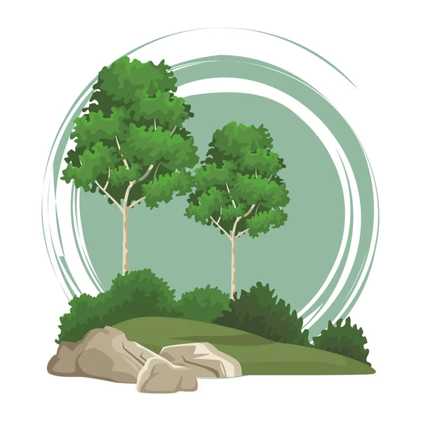 Trees nature landscape — Stock Vector