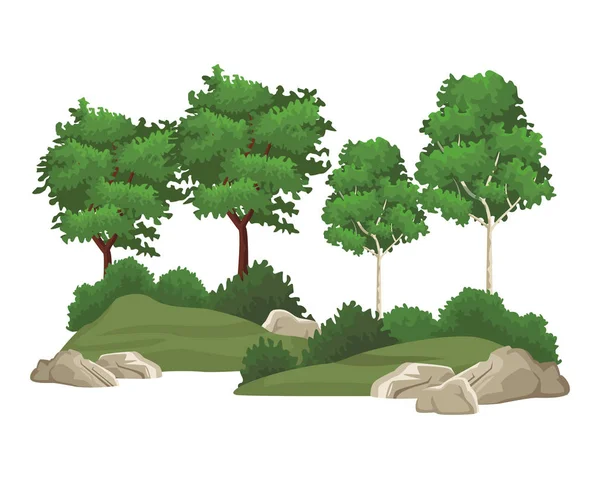 Trees nature landscape — Stock Vector