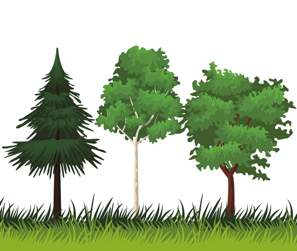 나무 자연 풍경 — 스톡 벡터