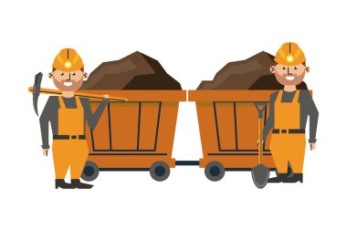 Madencilik ve işçi çizgi film