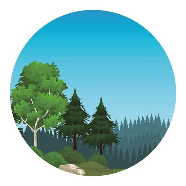 Árboles naturaleza paisaje — Vector de stock