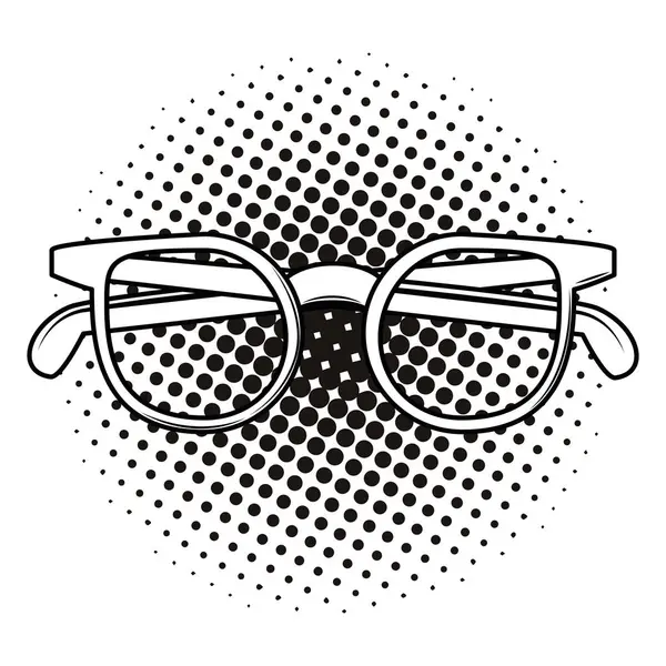 Gafas de sol accesorios de moda pop arte blanco y negro — Vector de stock