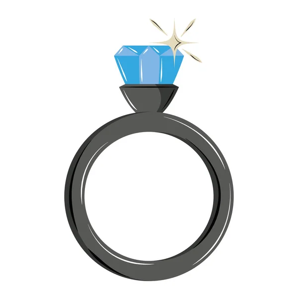 Bague de mariage avec diamant — Image vectorielle