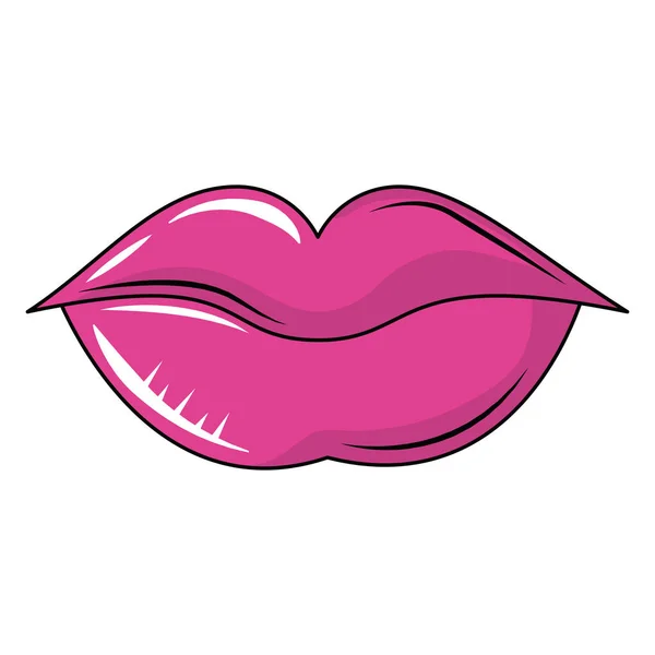 Vrouwen lippen cartoon — Stockvector