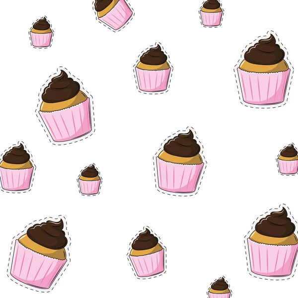 Delicioso fondo cupcake — Archivo Imágenes Vectoriales