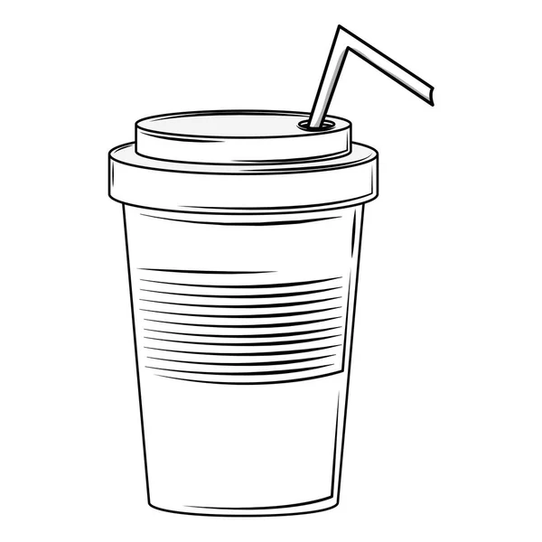 Taza de refresco con paja — Vector de stock