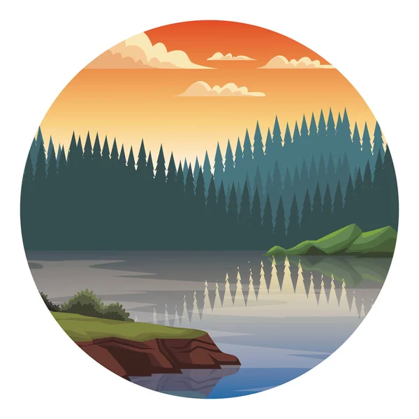 Paisaje hermoso paisaje — Vector de stock