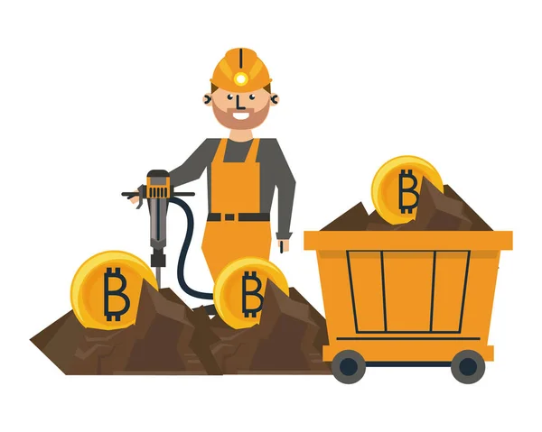 Bitcoin madencilik ve yatırım — Stok Vektör