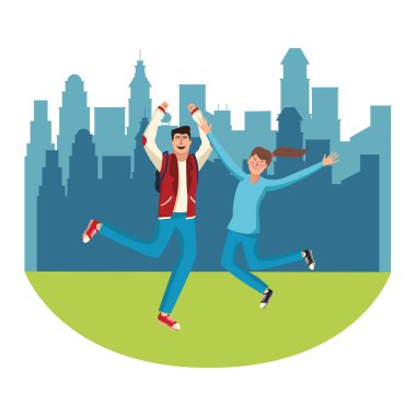 Mutlu arkadaş çift