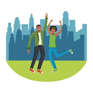 Mutlu arkadaş çift