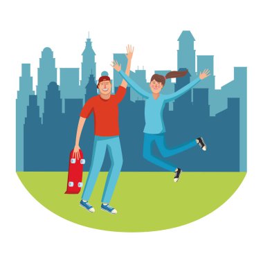 Mutlu arkadaş çift