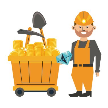 Elmas madencilik ve işçi vagon araçları ile