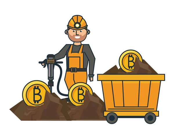 Mineração e investimento Bitcoin —  Vetores de Stock
