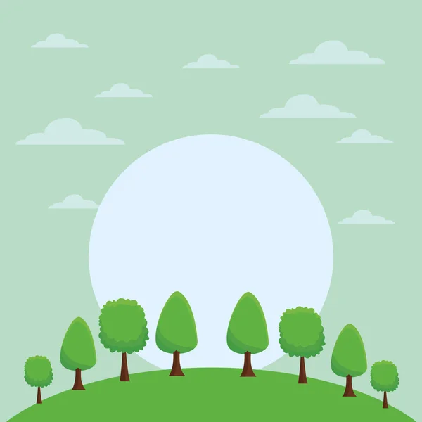 Parc avec arbres — Image vectorielle