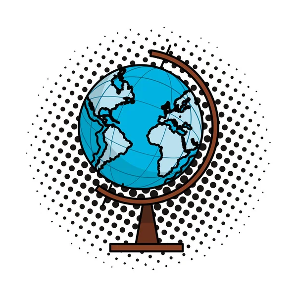 Світова карта глобус поп-арт — стоковий вектор