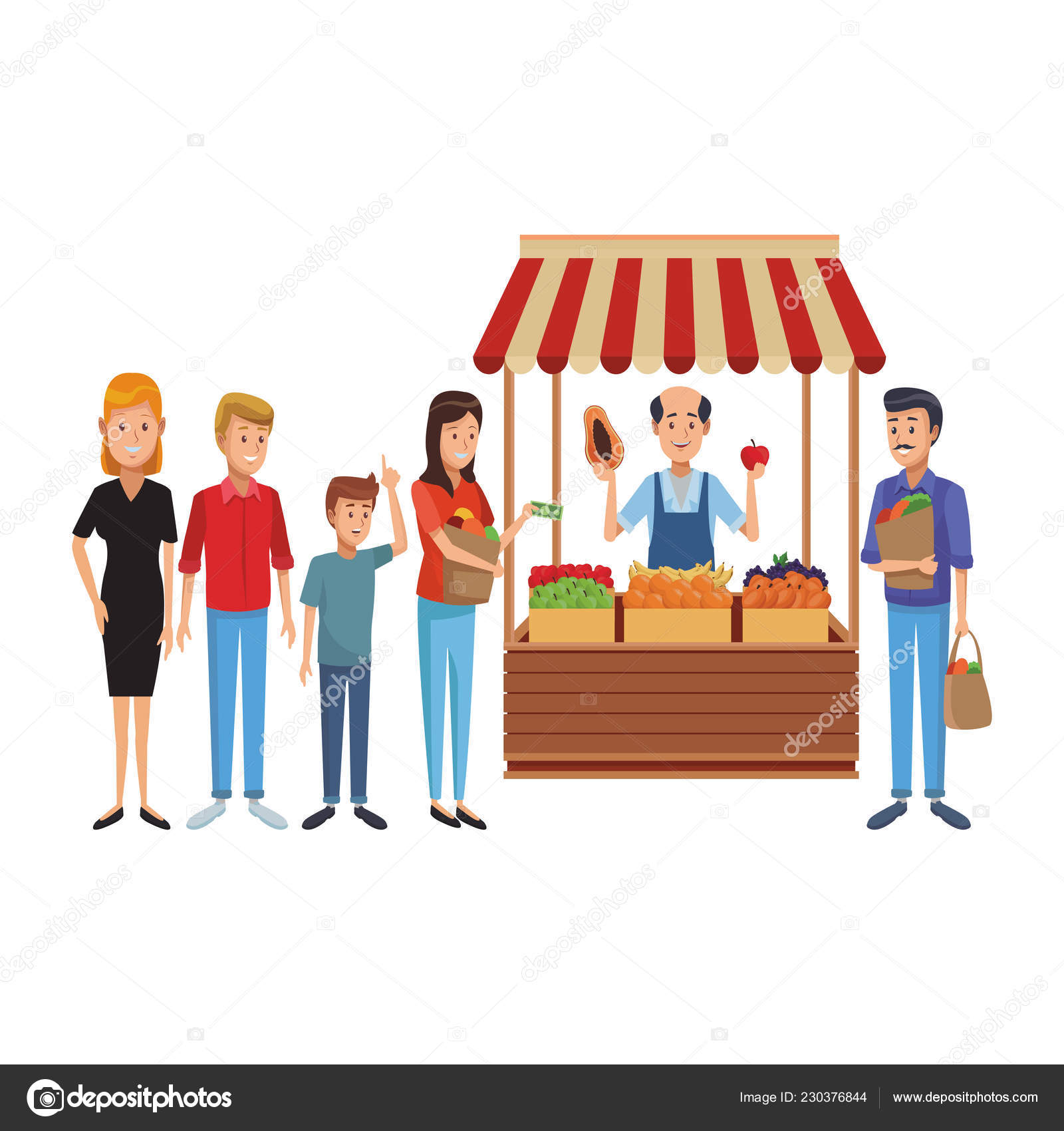 Grocery business cartoon — Stock Vector © jemastock 230376844