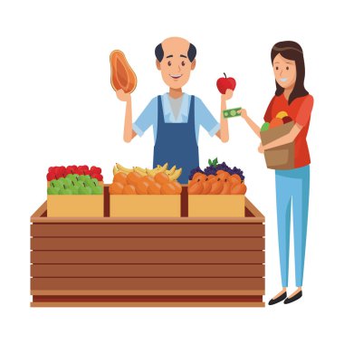 Bakkal iş karikatür