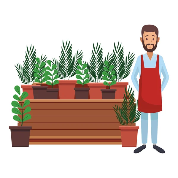 Giardino e giardinieri — Vettoriale Stock