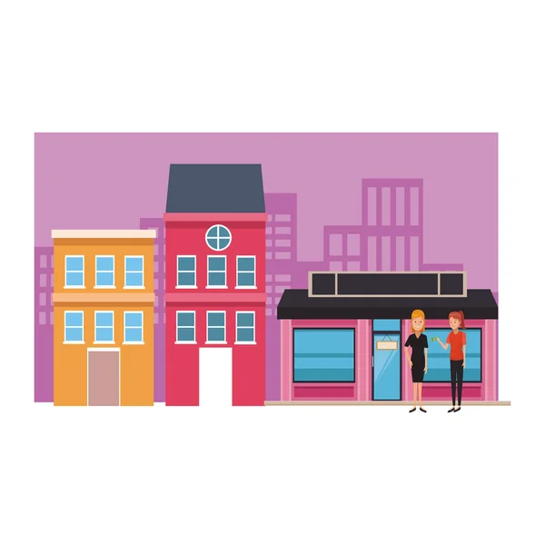 Boutique dibujos animados de negocios — Vector de stock