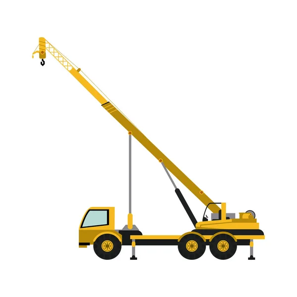 Camion de construction avec grue — Image vectorielle