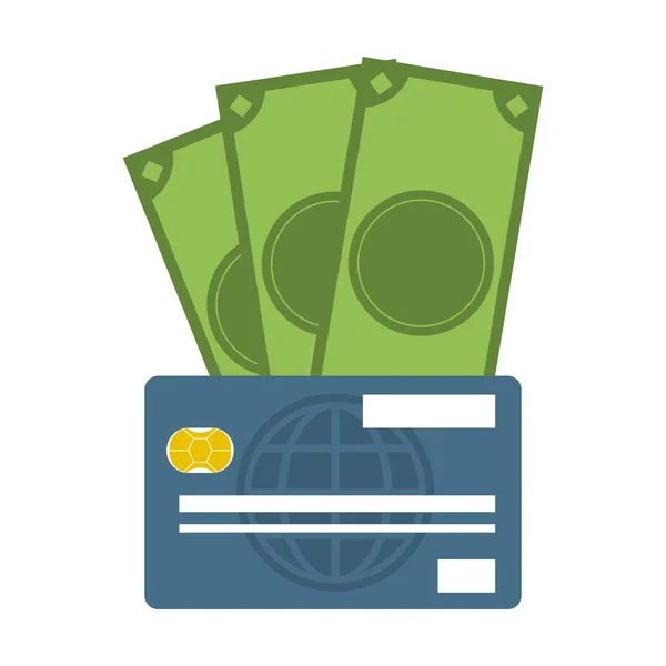 Kreditkarte und Bargeld — Stockvektor