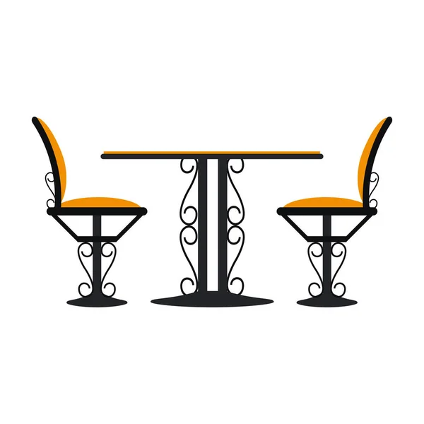 Вінтажний стіл і стільці — стоковий вектор