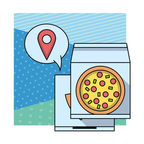 Livraison de pizza fast food — Image vectorielle