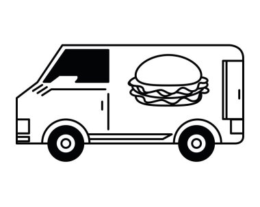 Fast food teslim siyah ve beyaz