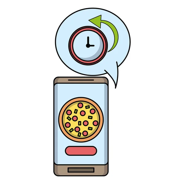 Online Fast Food Bestellung Und Lieferung Vom Smartphone Vektor Illustration — Stockvektor