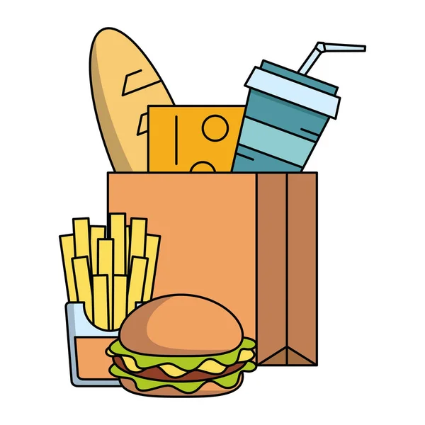 Ordine fast food — Vettoriale Stock