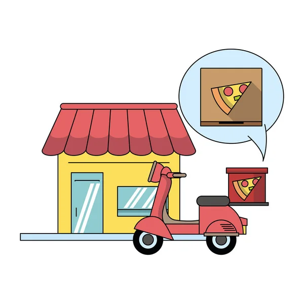 Pizza-Fastfood-Lieferung — Stockvektor
