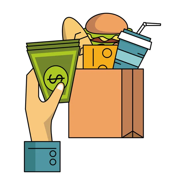 Supermarché livraison de nourriture en ligne — Image vectorielle