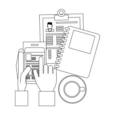 Özgeçmiş ve iş siyah ve beyaz