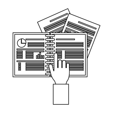 İş ve office öğeleri siyah ve beyaz