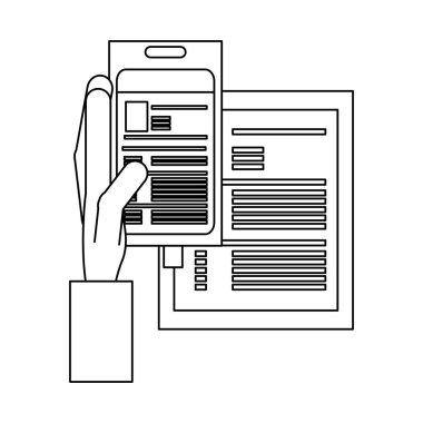 İş ve teknoloji siyah ve beyaz