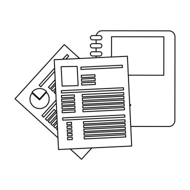 İş ve office öğeleri siyah ve beyaz