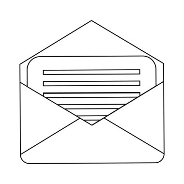 Zarf posta sembol siyah ve beyaz