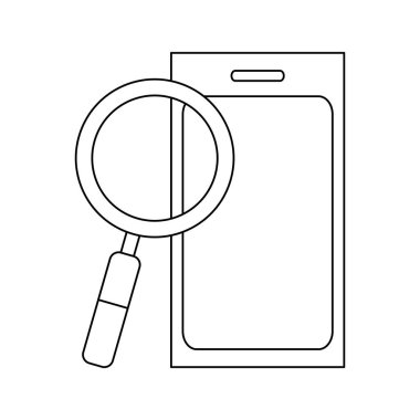 Smartphone ve Büyüteç Camı siyah ve beyaz