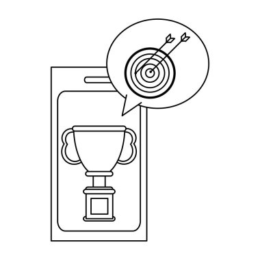 Online Şampiyonası trophy Kupası siyah ve beyaz