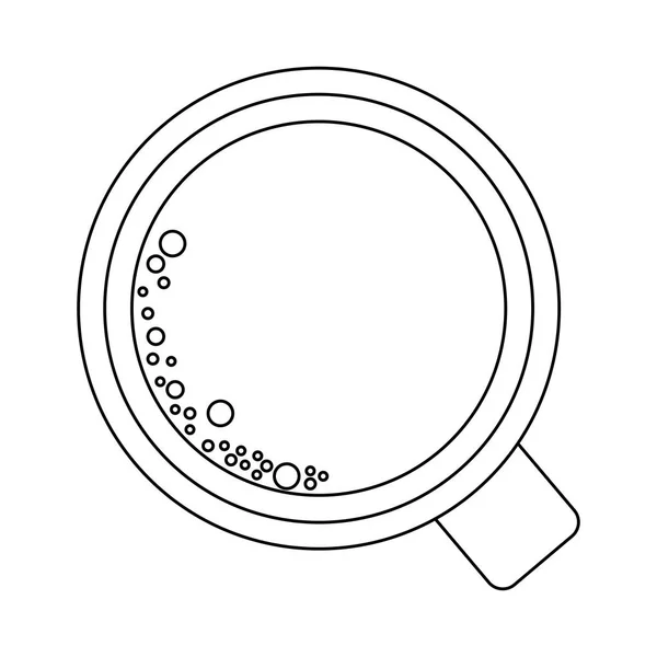 Tasse à café vue de dessus noir et blanc — Image vectorielle