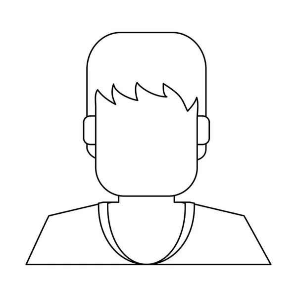 Man avatar profile black and white — Stock Vector